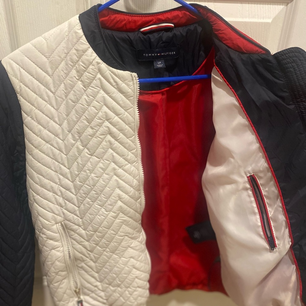 Tommy Hilfiger Men's Black and White Quilted Jacket